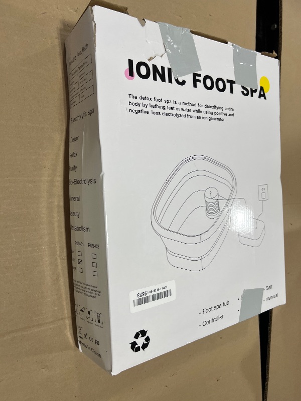 Photo 1 of Olixie Ionic Foot Bath Detox Machine,Foot Detox Foot Bath Soak Tub with 2 Arrays,80 Disposable Foot Spa Liners, Sea Salt,Folding Foot Spa Bucket,Home Salon-Level Foot Soaking Tub