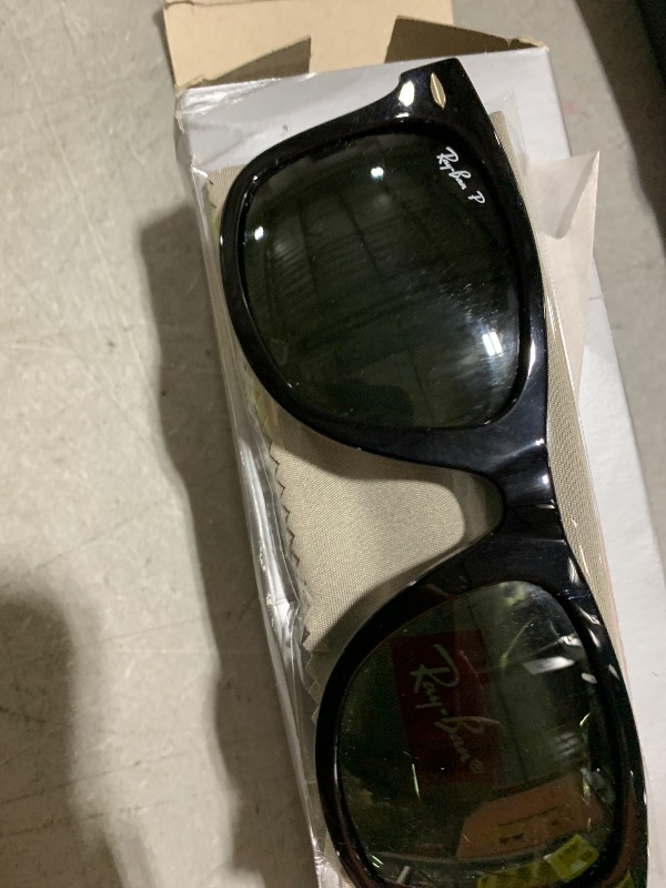 Photo 1 of Ray-Ban RB2140 Original Wayfarer Polarized Square Sunglasses, Black/Green Polarized, 50 mm