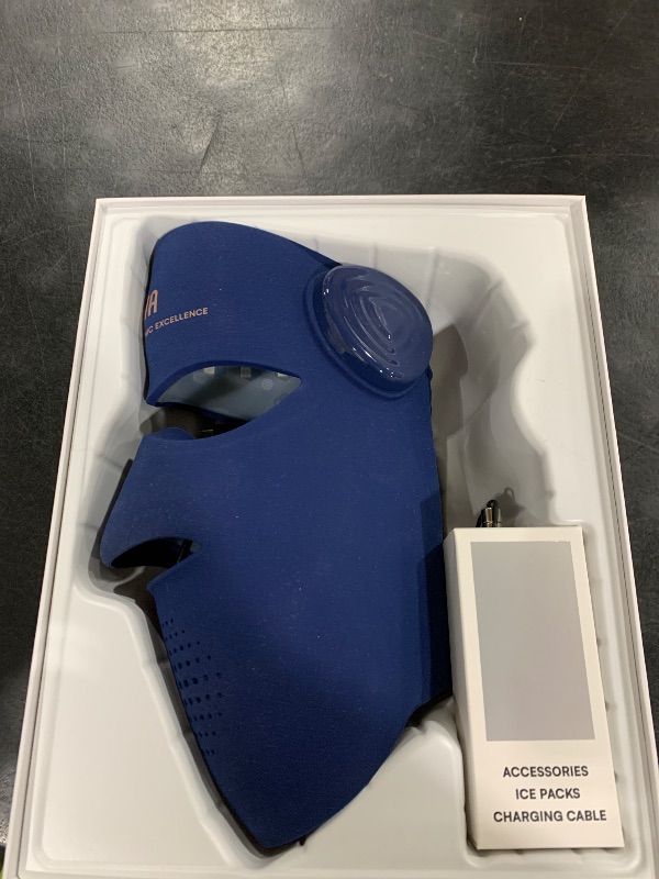 Photo 1 of INIA Glow 4D Wireless Red Light Therapy Mask for face – Dual NIR, 320 LEDs, 4 Modes, Under-Eye Cooling, Cordless & Rechargeable LED Face Mask for Home & Travel, Skincare Gifts for Women Mom Wife, Blue