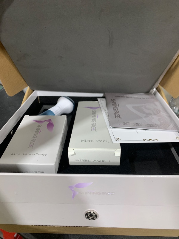 Photo 1 of Micro Infusion System for Face & Neck-Micro Infusion Kit to Leave Skin Firmer & Smoother-0.25mm Facial Stamp with Collagen & Hyaluronic Acid Serum for At Home Glow and Anti-aging-3 Month Supply