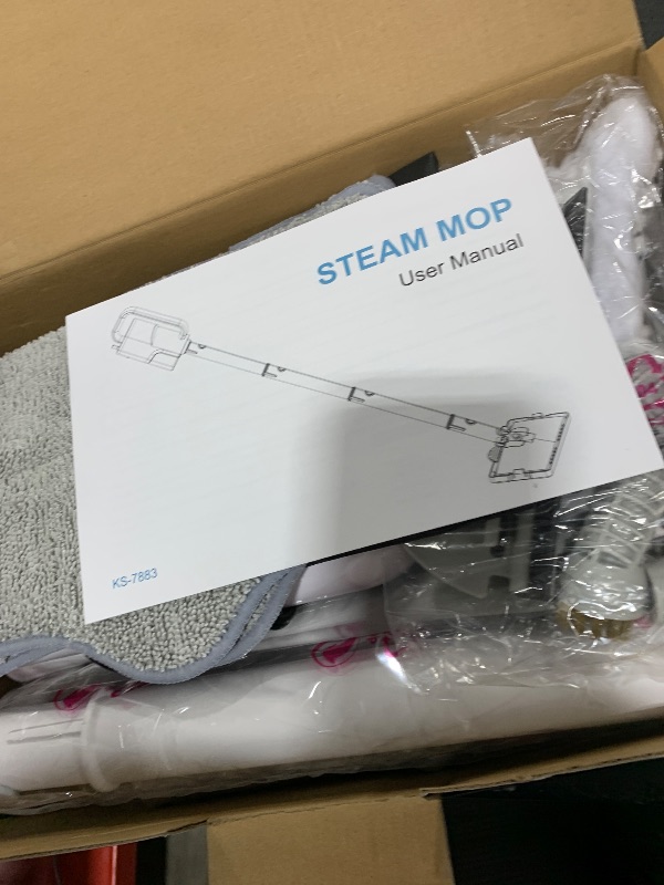 Photo 1 of 10-in-1 Steam Mop with Detachable Handheld Steamer, 350ml Tank, 10s Heat-Up, 248°F Steam Cleaner, 3-Level Control and Swivel Head for Floors, Carpets, Tiles, BBQ grill Multi-Surface Clean White