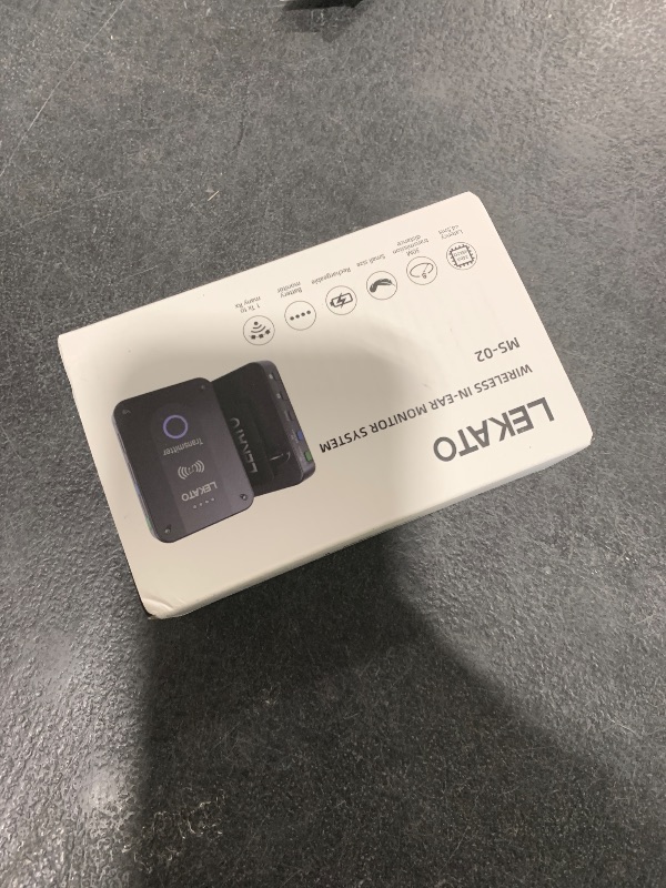 Photo 1 of LEKATO Wireless in Ear Monitor System MS-02, Upgraded 2.4G Stereo IEM System Low Latency with Transmitter Beltpack Receiver Auto-Pairing,One to More, in-Ear Monitoring for Church,Band,Singer,Stage