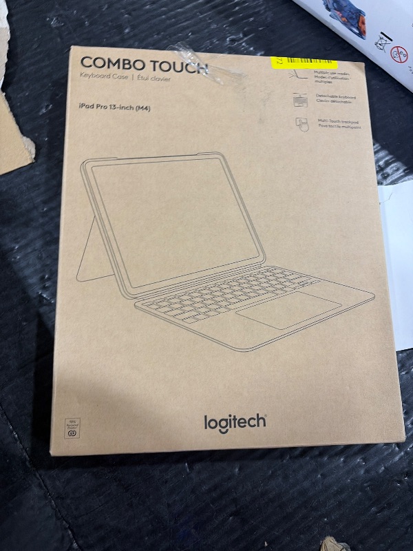 Photo 1 of Logitech Combo Touch iPad Pro 13-inch (M4 & M5)(2024 & 2025) Keyboard Case - Detachable Backlit Keyboard with Kickstand, USB Connectivity, Comfortable Typing, Multi-use Mode - Midnight Black