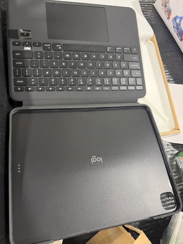 Photo 1 of Logitech Combo Touch iPad Pro 13-inch (M4 & M5)(2024 & 2025) Keyboard Case - Detachable Backlit Keyboard with Kickstand, USB Connectivity, Comfortable Typing, Multi-use Mode - Midnight Black