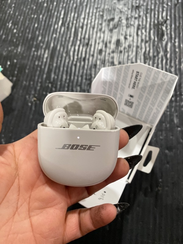 Photo 1 of Bose QuietComfort Ultra Earbuds (2nd Gen) - Wireless Noise Cancelling Earbuds with Mic, Immersive Audio, USB-C Charging, Up to 6 Hours Battery, IPX4 Rating, White Smoke