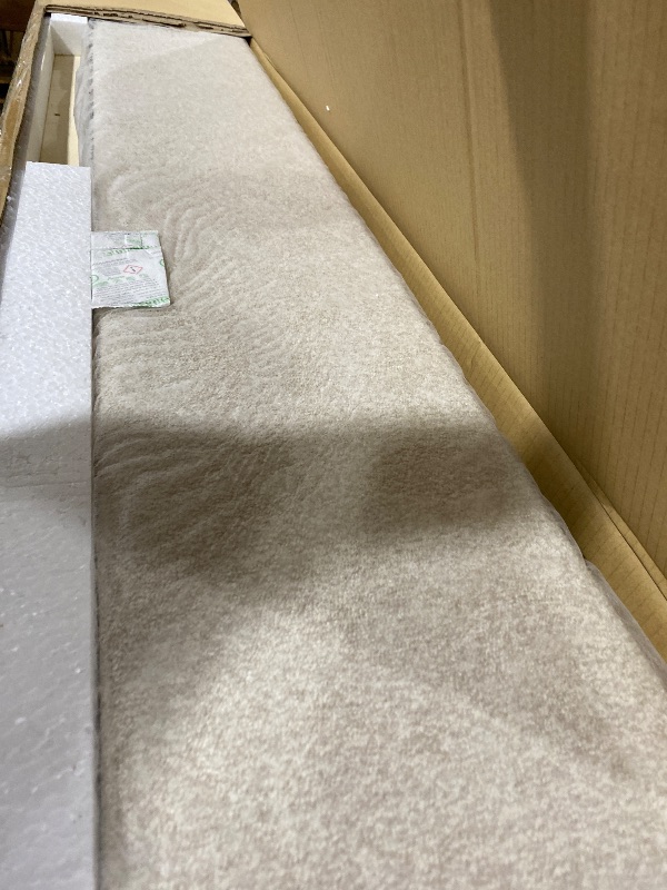 Photo 1 of KISLOT Upholstered Queen Size Bed Frame, Boucle Fabric Platform Bed Mattress Foundation Noise-Free No Box Spring Needed Easy Assembly