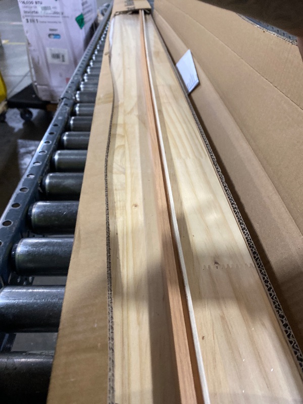 Photo 1 of Art3d Slat Wood Wall Paneling for Interior and Ceiling Decoration - Pack of 4pcs + 1pc End-Trim, Size 108 x 5.7in.- Oak