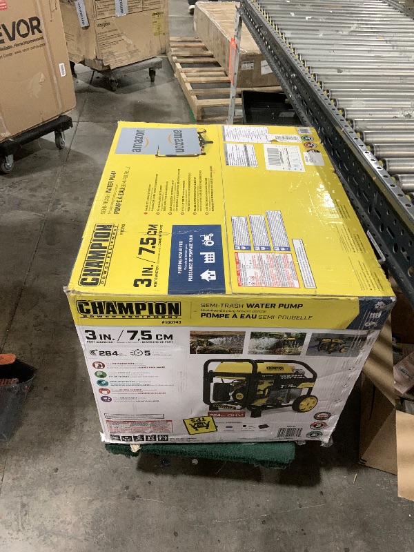 Photo 1 of Champion Power Equipment 3-Inch Gas-Powered Semi-Trash Water Transfer Pump with Hose and Wheel Kit