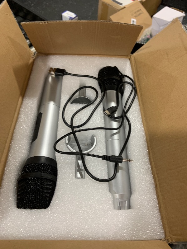Photo 1 of Portable Karaoke Machine, with Wireless Microphones, Bluetooth Party Speaker with LED Lights, Loud Subwoofer, USB/AUX, Outdoor Karaoke Speaker for Adults & Kids, Home & Party