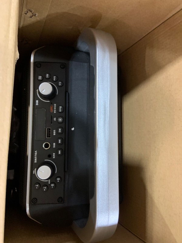 Photo 1 of Portable Karaoke Machine, with Wireless Microphones, Bluetooth Party Speaker with LED Lights, Loud Subwoofer, USB/AUX, Outdoor Karaoke Speaker for Adults & Kids, Home & Party