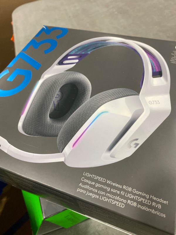 Photo 1 of Logitech G733 Lightspeed Wireless Gaming Headset with Suspension Headband, LIGHTSYNC RGB, Blue VO!CE mic Technology and PRO-G Audio Drivers - White