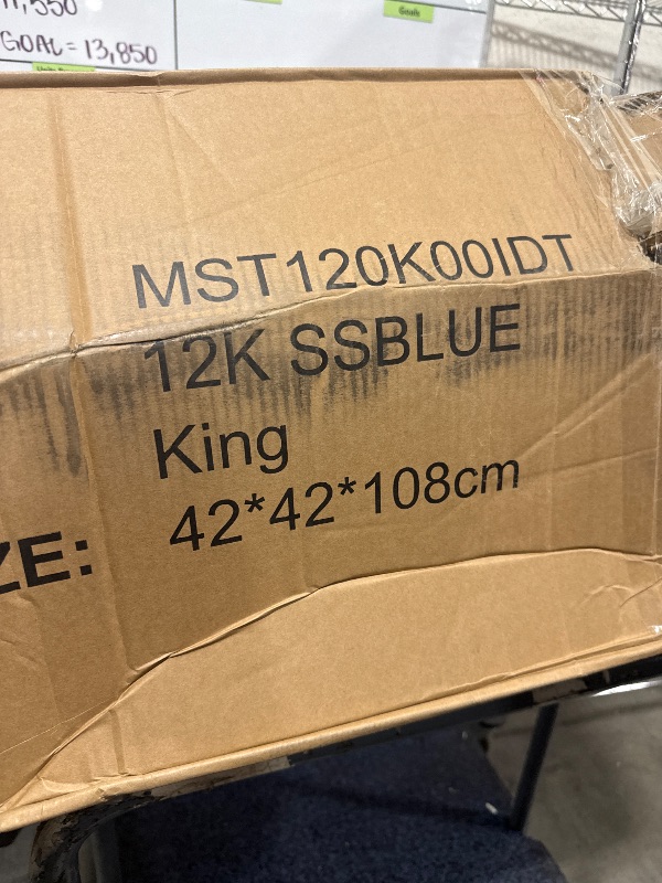 Photo 1 of King Size Mattress, 12 Inch Hybrid Mattress King Size, Medium Feel Foam and Individual Pocket Springs, Extra Edge Support, Pressure Relief, CertiPUR-US, Blue