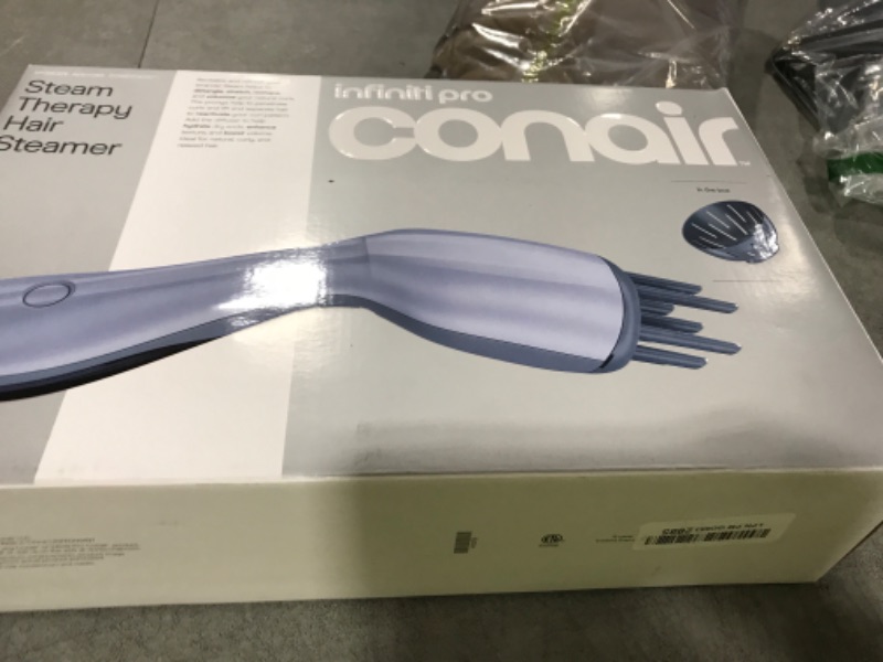 Photo 1 of Infiniti PRO by CONAIR Steam Therapy Hair Steamer, Portable Styling Tool with 7-Inch Diffuser Attachment, 30-Second Heat-Up, Penetrating Steam for Detangling, Reshaping, and Volumizing Curls, Blue