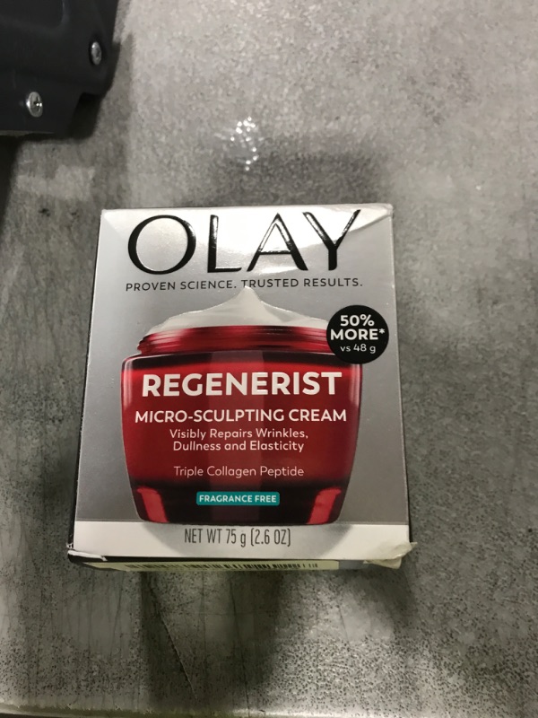 Photo 1 of Olay Face Moisturizer, Regenerist Micro-Sculpting Cream for Women, Fragrance-Free - Anti-Aging, Anti-Wrinkle, Firming Skin Care - Triple Collagen Cream, Peptide, Hyaluronic Acid, Niacinamide, 2.6oz