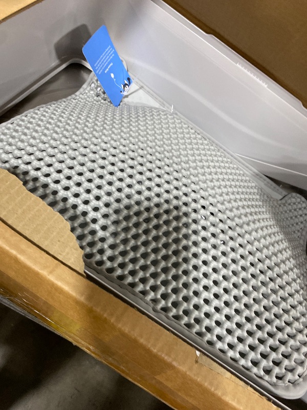 Photo 1 of Stainless Steel Litter Box | XL Enclosed Cat Litter Boxes with Lid for Big Cats | High Sided, Anti-Urine Leakage | Non-Stick Bottom & Includes Litter Mat & Metal Scoop