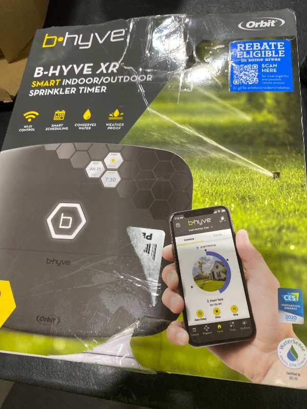 Photo 1 of Orbit B-hyve XR Smart Sprinkler Timer - 8-Zone - WiFi-Enabled Indoor/Outdoor Irrigation Controller - App Control - Weatherproof Watering System - Multi Zone - Custom Programs - 57985