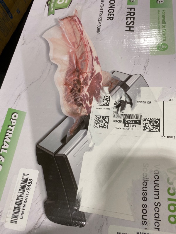 Photo 1 of Gasbye 95kPa Precision Vacuum Sealer Machine, Double Heat Seal for Dry/Moist Food, Easy-Lock Handle, Built-in Bag Storage & Cutter, Progress Display, Pulse Mode, Removable Drip Tray, Silver