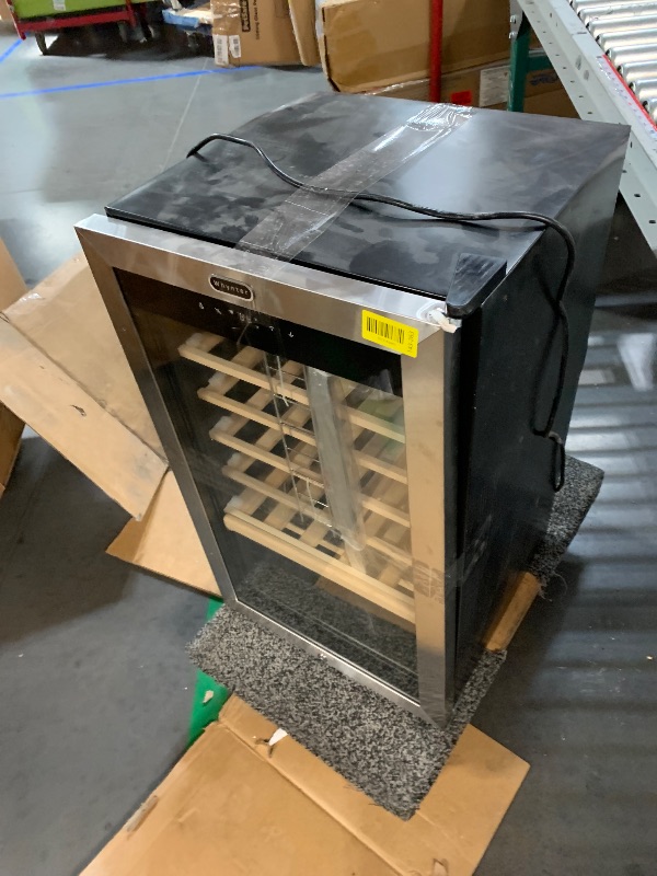 View 5 of ***MAJOR DAMAGE, NONFUNCTIONAL, PARTS ONLY***
Whynter FWC-341TS 34 Bottle Freestanding Stainless Steel Wine Refrigerator with Display Shelf and Digital Control, Gray