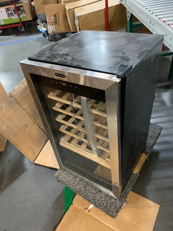 View 2 of ***MAJOR DAMAGE, NONFUNCTIONAL, PARTS ONLY***
Whynter FWC-341TS 34 Bottle Freestanding Stainless Steel Wine Refrigerator with Display Shelf and Digital Control, Gray