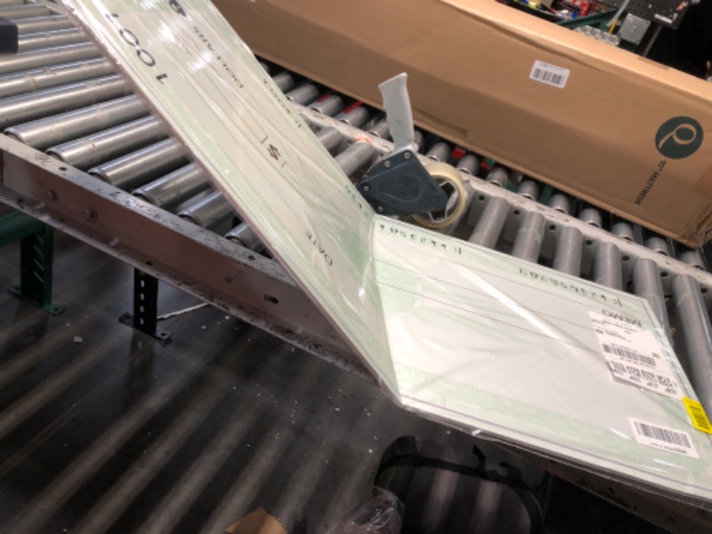 Photo 1 of ***DAMAGED - SEE NOTES/PICTURES*** Giant Check | 36x16 Dry Erase Big Check for Presentations - Oversized Fake Check Award