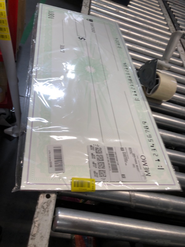 Photo 1 of ***DAMAGED - SEE NOTES/PICTURES*** Giant Check | 36x16 Dry Erase Big Check for Presentations - Oversized Fake Check Award