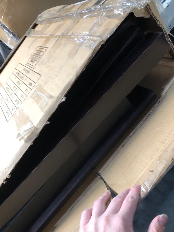 Photo 1 of ***DAMAGED - SEE NOTES/PICTURES*** FDW | 3-Piece Solid Wood Dining Table Set for 2 | Brown | Space-Saving Design | Smooth Easy-to-Clean Surface | Pine Kitchen Table with Upholstered Chairs | for Dining Room, Apartment, Restaurant