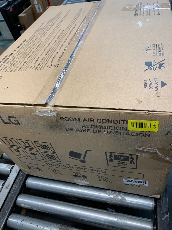 Photo 1 of ****OPENED FOR INSPECTION*** LG 11,800 BTU Through the Wall Air Conditioner, 230/208V, Cools up to 440 Sq. Ft. for Bedroom, Living Room, Apartment, with Remote, 3 Cool & Fan Speeds, Wall AC Unit, White