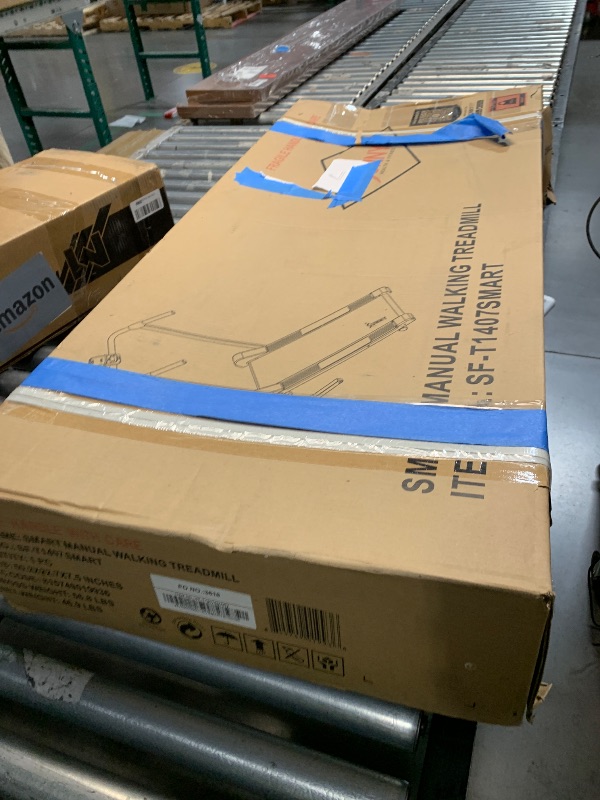 Photo 1 of ***MISSING HARDWARE***
Sunny Health & Fitness Smart Manual Walking Treadmill, 300 LB Weight Capacity, Non-Electric, Fixed Incline, Compact & Foldable, Digital Monitor, Bluetooth Connection with SunnyFit App - SF-T1407SMART