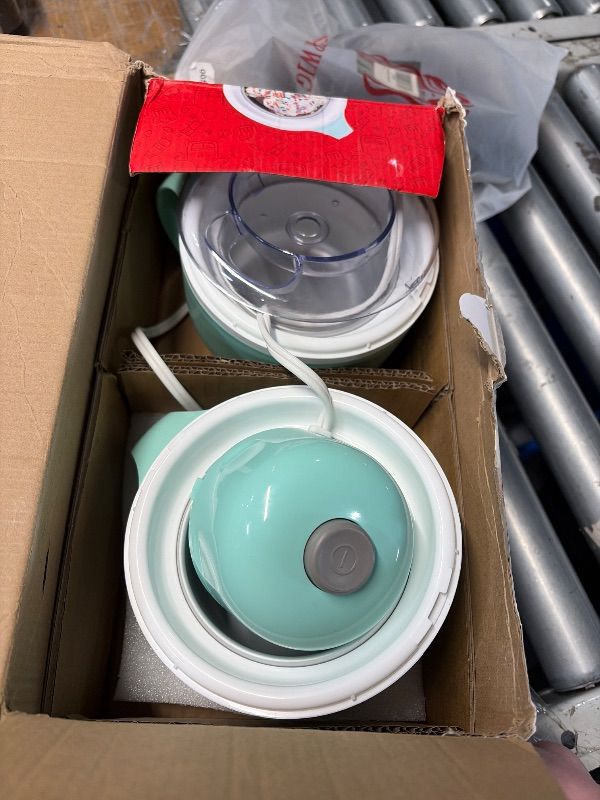 Photo 1 of ***MISSING PARTS***
Dash My Mug Ice Cream Maker - Makes Single Serving of Gelato, Frozen Yogurt, Sorbet & More - Easy to Clean & Use - Aqua, 2 Bowls