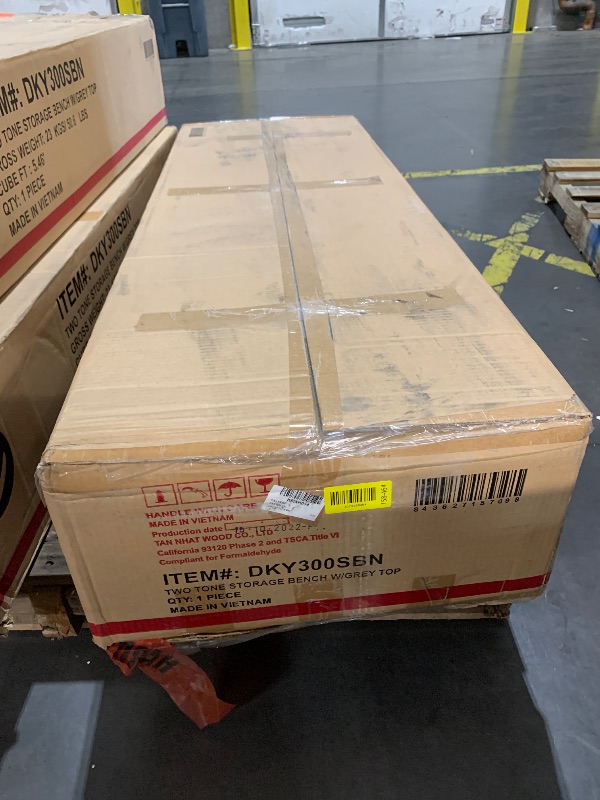 Photo 1 of ***FACTORY SEALED***
Picket House Furnishings Farmhouse Gray/White Storage Bench with Storage 50-in x 15-in x 16-in