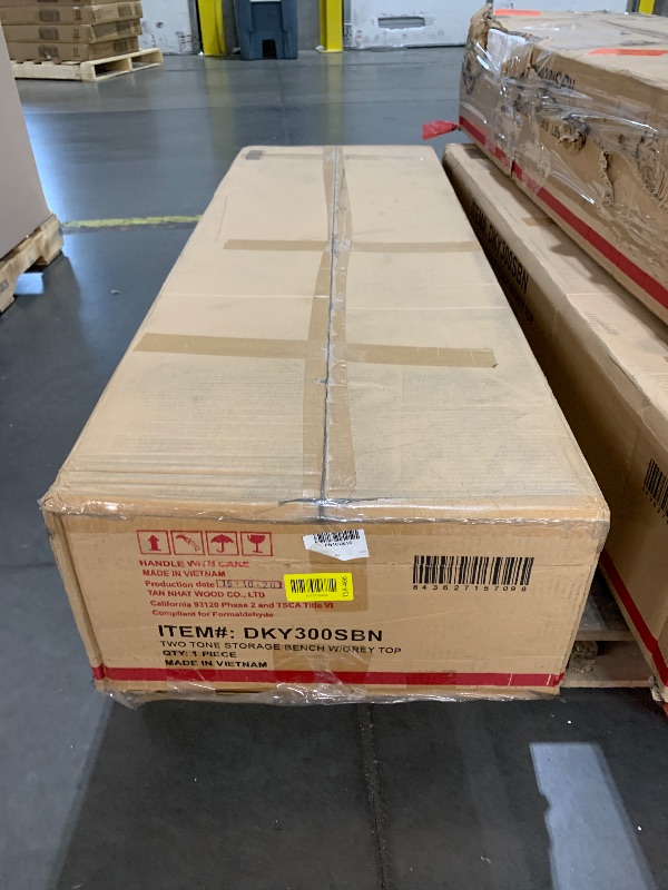 Photo 1 of ***FACTORY SEALED***
Picket House Furnishings Farmhouse Gray/White Storage Bench with Storage 50-in x 15-in x 16-in
