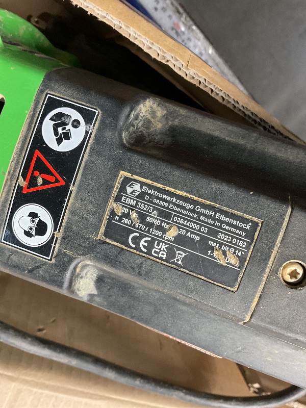 Photo 1 of **DRILL ONLY - UNABLE TO TEST**CS Unitec | EBM 352/3 PSV | Diamond Core Drill Motor with Vacuum & Anchor Stand for Reinforced Concrete. High Torque, 20 Amp, Drilling Capacity up to 14” Diameter (with Spacer) – Made in Germany