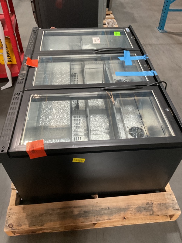 View 1 of ***HEAVILY DAMAGED**
*TRUCK/TRAILER PICKUP ONLY****DAMAGED IN TRANSIT**53 In. Three-Door Back Bar Refrigerator - 11 Cu Ft. BC-3DSW-BK