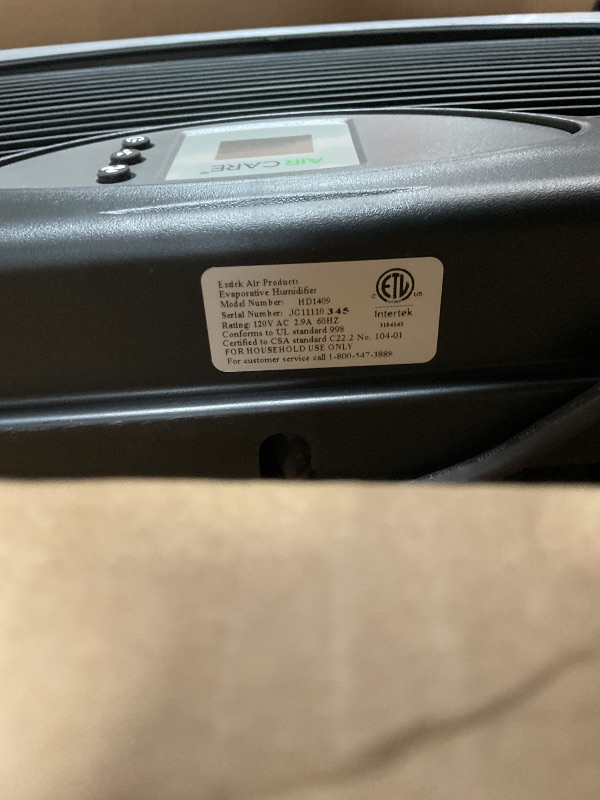 Photo 1 of ***PARTS ONLY***
AIRCARE Valiant Digital Whole-House Console-Style Evaporative Humidifier (Brushed Nickel)