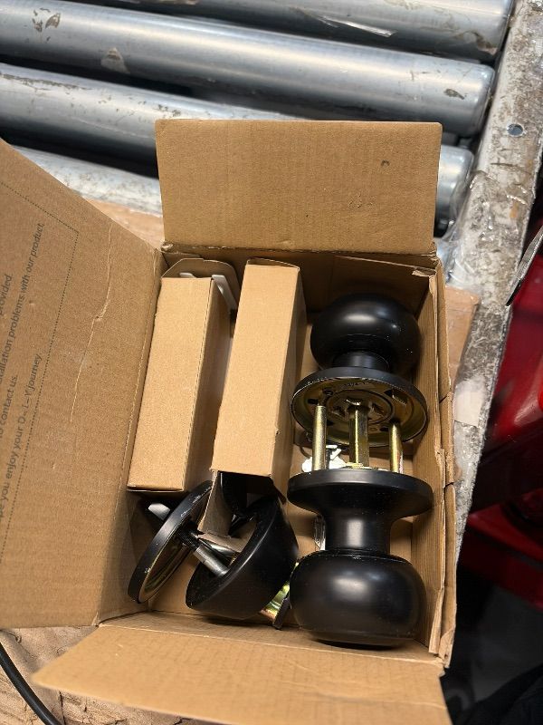 Photo 1 of ?3 Sets? All Keyed Alike Entry Door Knobs and Single Cylinder Deadbolt Lock Combo Set, Security for Entrance and Front Door with Classic Flat Ball Matte Black Finish by Lanwandeng