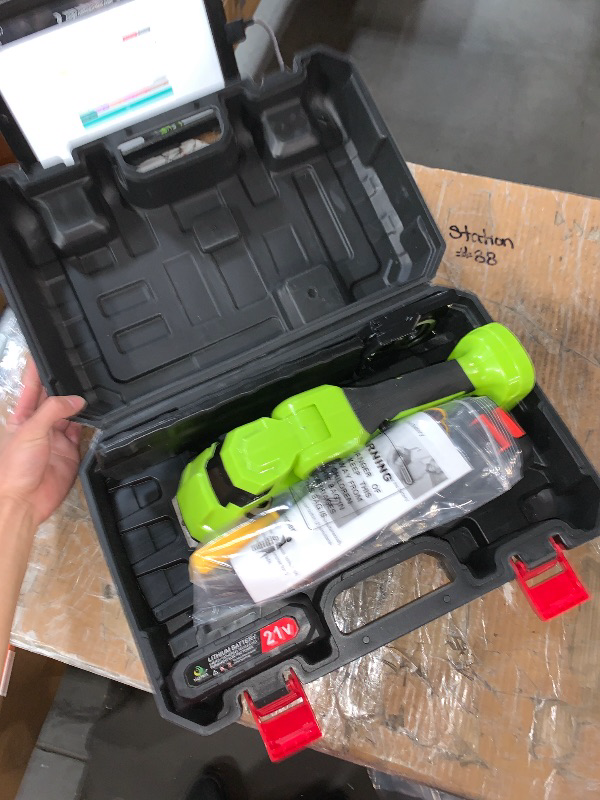 Photo 1 of ***MISSING PARTS***
Cordless Hedge Trimmer?2-in-1 Hedge Trimmer?Cordless Grass Shear & Shrubbery Trimmer with Dual-Action Blade Cutting Capacity,Hedge Shear with 2 PCS Rechargeable Battery and Charger for Garden,Lawn