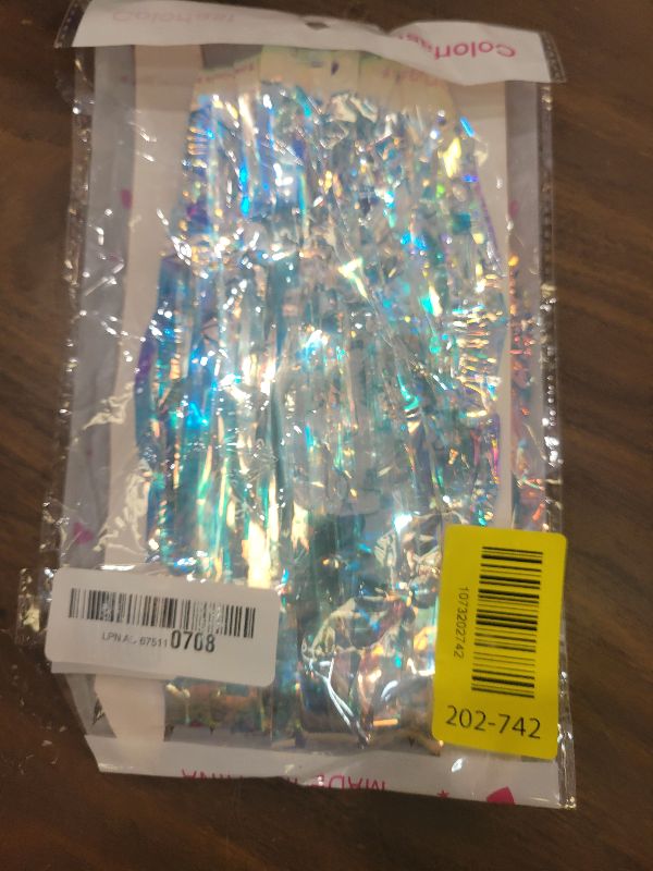 Photo 1 of 2 Pack Iridescent Backdrop Party Decorations Tinsel Curtain Party Backdrop Foil Fringe Birthday Decorations Photo Booth Streamer Backdrop Pink Theme Bachelorette Graduation Party Decorations