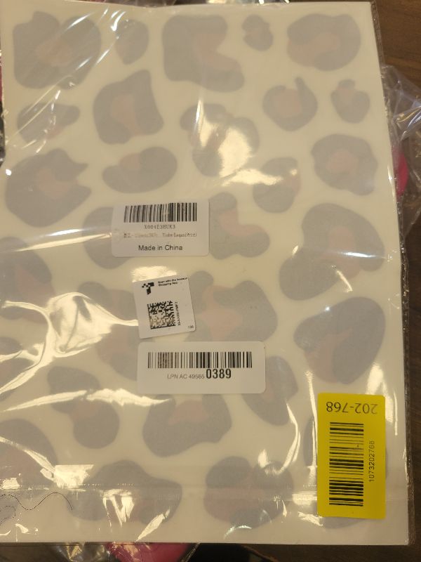 Photo 1 of 12 Sheets 348 Pcs Leopard Print Wall Decals - Cheetah Print Wallpaper for Bedroom, Living Room, Classroom Decoration