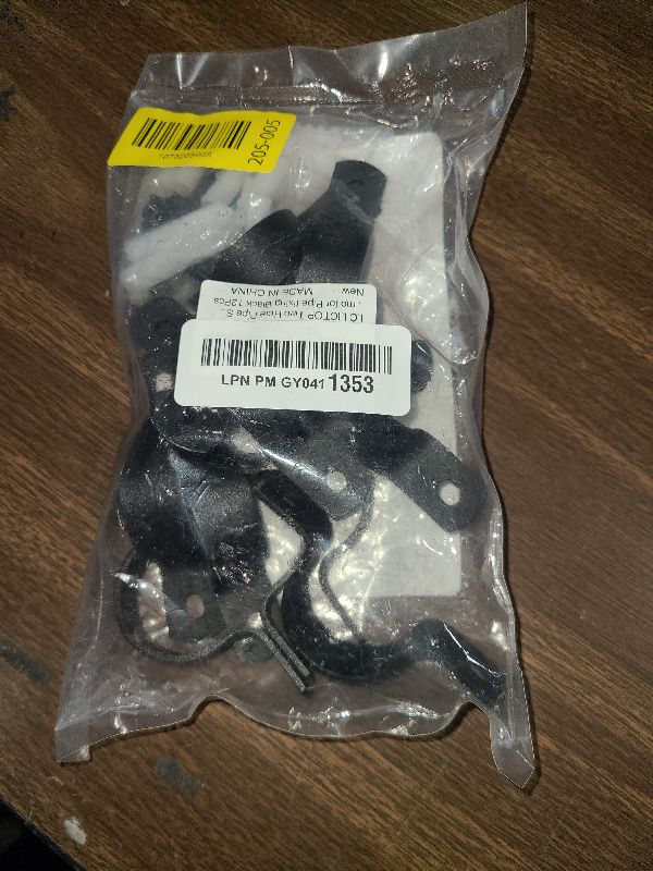 Photo 1 of 1 Inch DN25 Pipe Strap 12Pcs, Two Hole Fixing U Bracket, Rigid Pipe Strap Clamp for Pipe Plumbing System, Black U Clamps