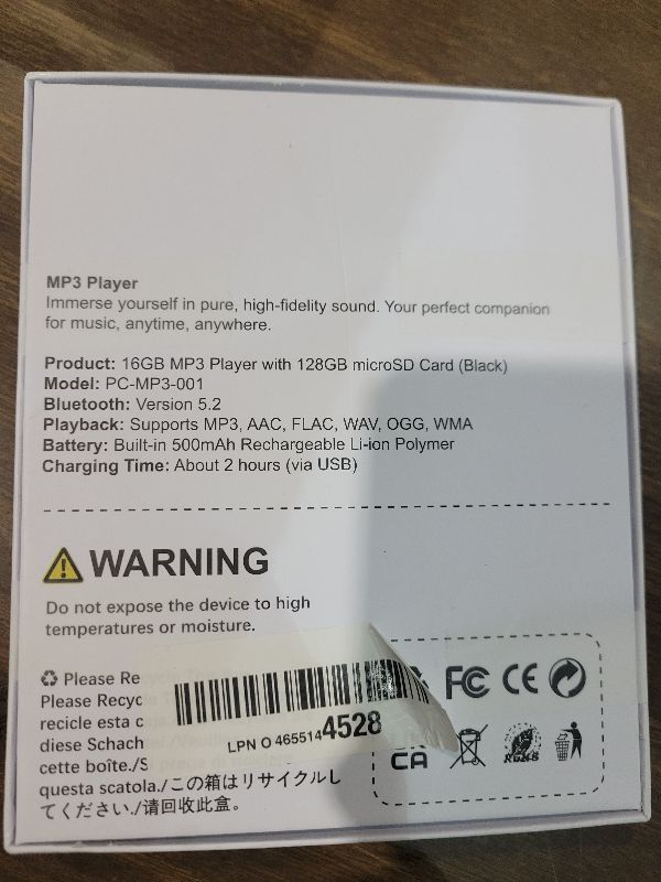 Photo 1 of 144GB MP3 Player, Bluetooth 5.2 Music Player, HiFi Sound Digital Music