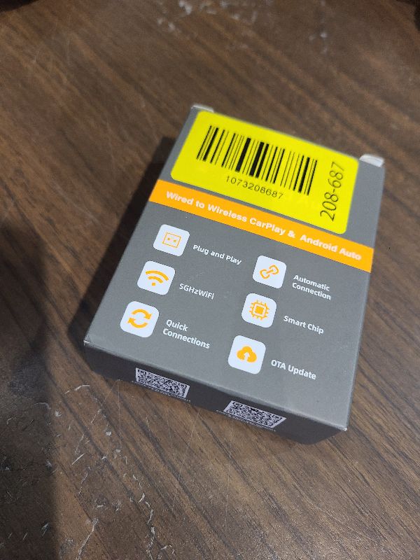 Photo 1 of 2026 Wireless Carplay Adapter, Universal for Apple iPhone & Android, Plug & Play, Portable Design with USB-A/Type-C Port