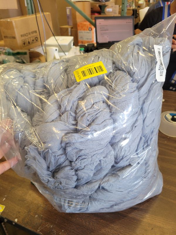 Photo 1 of 12 Pack Dusty Blue Cheesecloth Table Runner 10 FT Boho Gauze Cheese Cloth Table Runner 120 Inch Long Semi Sheer Rustic Cheese Cloth Fabric Table Runners for Wedding Birthday Party Decorations