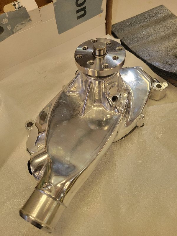 Photo 1 of 1 Set SHLPDFM SWP Polished Aluminum High Volume Short Water Pump Compatible with Chevy BBC 396 427 454 502 engines