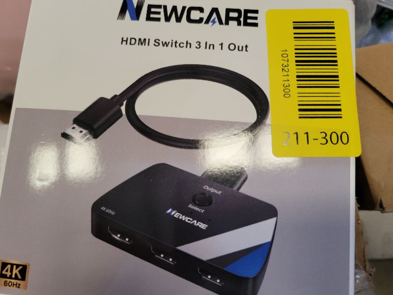 Photo 1 of [Upgrade] HDMI Switch 3 in 1 Out, 4K@60Hz HDMI 2.0 Switch Splitter with 2.6FT Long HDMI Cable, 3-Port HDMI Switcher Selector, Supports 4K 30Hz 3D 1080P HDCP2.2 for PS5 Xbox DVD Player Fire Stick PC