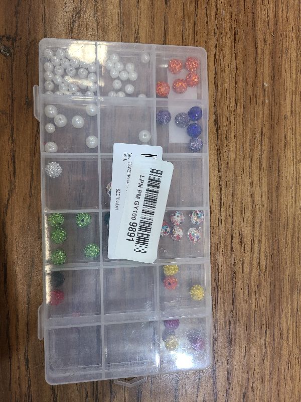 Photo 1 of 200PCS FIVEIZERO Rhinestone Beads for Jewelry Making, 15 Colors Round Sparkle Crystal Clay Bead Bulk Sparkly Baseball Necklace Beads for Bracelets and DIY Crafts