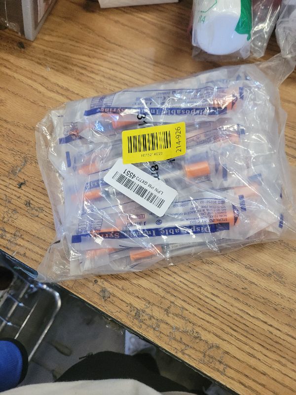 Photo 1 of 1ml/cc 31G 5/16 Inch Syringes, Scientific Lab Syringe, Individually Wrapped, Pack of 20