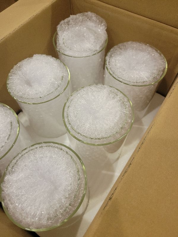 Photo 1 of 24 Pack Glass Cylinder Vases 4,6,8,10 Inch Tall Clear Flower Vase Hurricane Floating Candle Holder for Table Centerpiece Wedding Home Decor