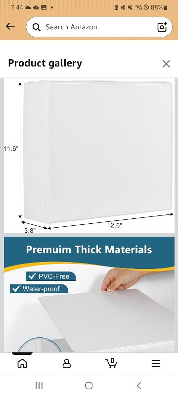 Photo 1 of 3-Inch 3 Ring Binder, Standard 3" Ring Binder Fit Letter Size Paper, Presentation View Binders, White, 10-Pack