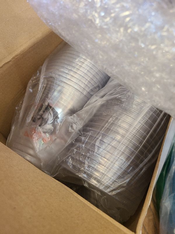 Photo 1 of 200 Pack Derby Day Plastic Cups Bulk Horse Racing 10 oz Clear Disposable Mint Julep Cups for Rose Derby Party Supplies Decorations