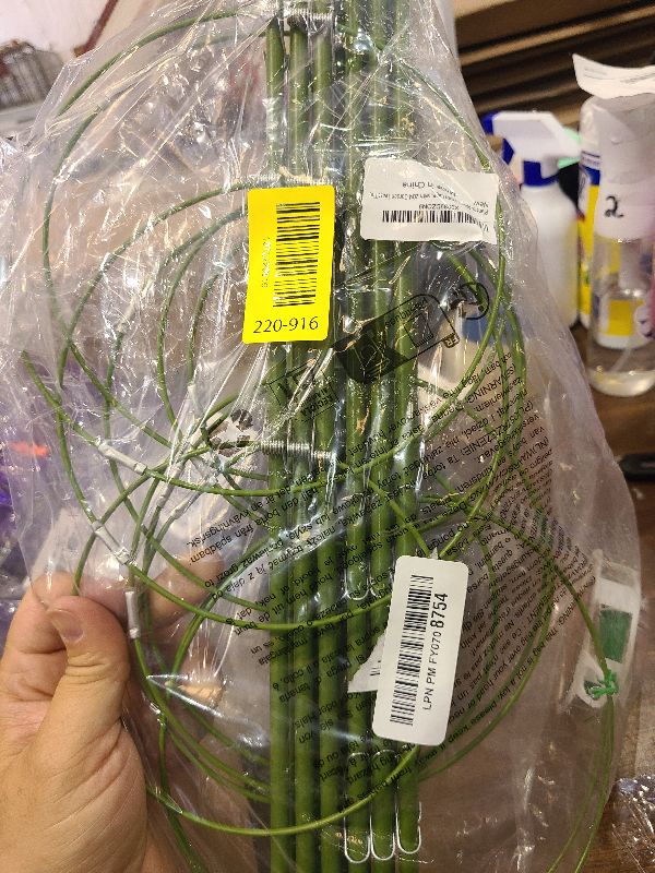 Photo 1 of 18" Small Plant Support Tomato Cages, 4 Pack Adjustable Garden Trellis for Indoor Outdoor Climbing Plants, Peony Flower Stakes with 66ft Garden Twist Ties, Green Metal Plant Cages for Pots & Garden